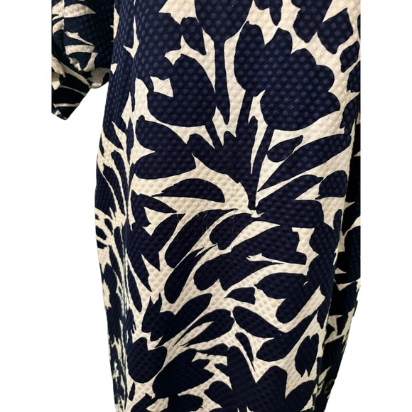 Vintage GIVENCHY 80s Blue White Floral Dress Button Detail Made In France - Picture 5 of 11